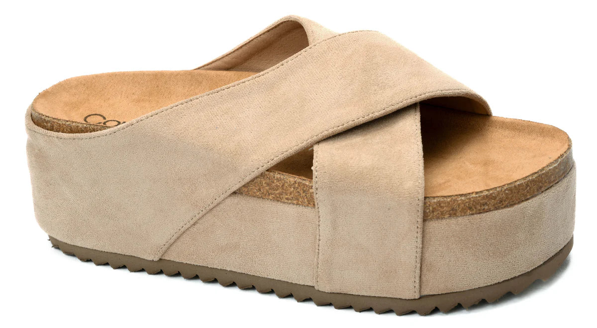 DONT CROSS ME - Sand Faux Suede
