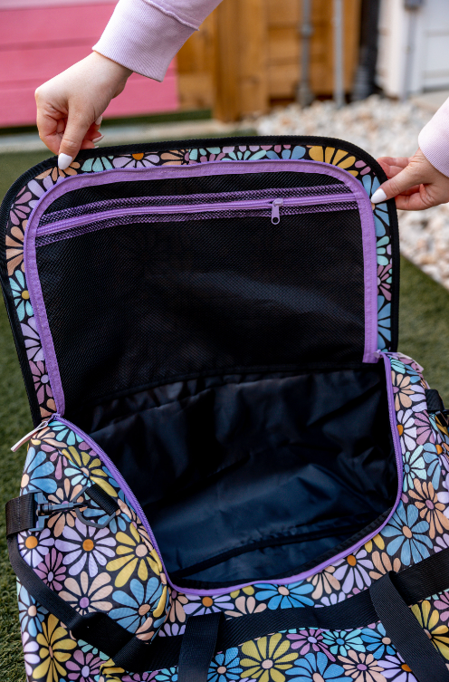 Canvas Duffle - Black Daisy