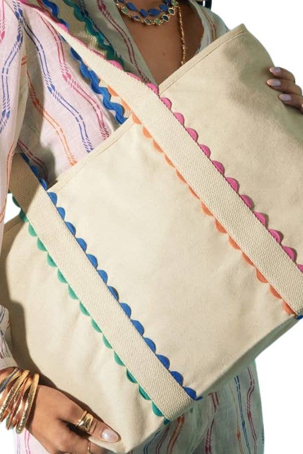 Spencer Rick Rack Trim Tote Bag