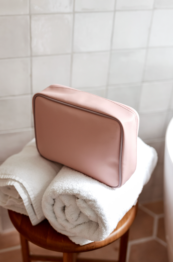 Oversized Cosmetic Bag - Self Care (Blush/Lavender)