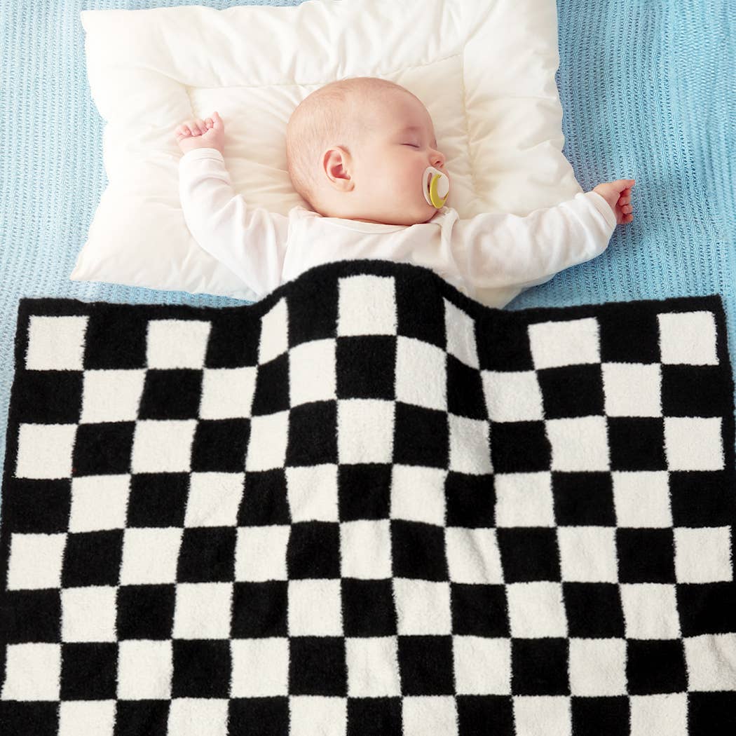 Kids Checkered Pattern Soft Throw Blanket