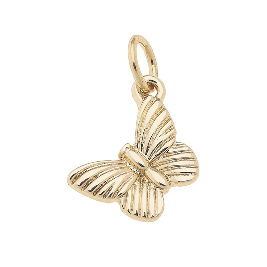 Leaning Butterfly Charm in Shiny Gold