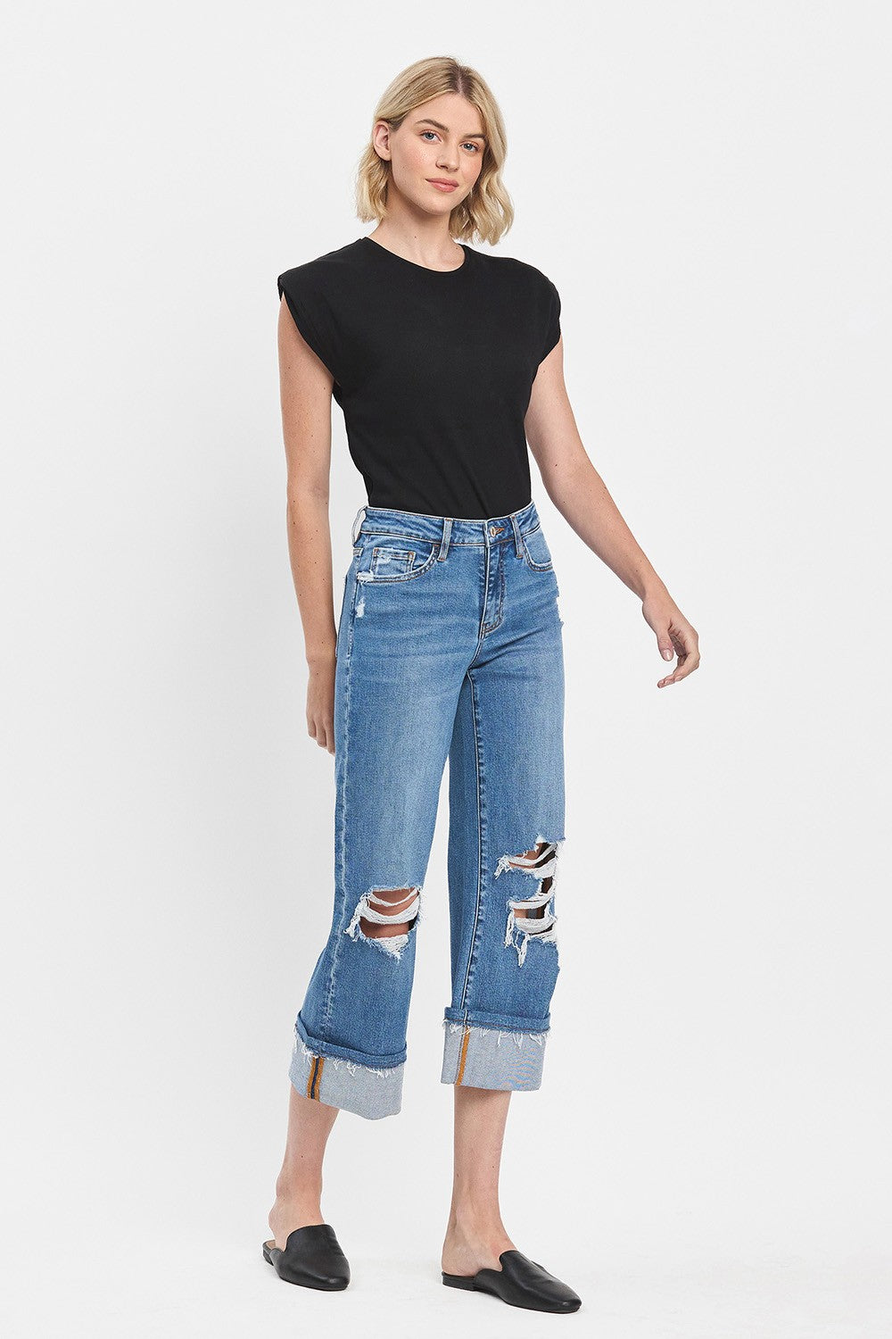 Vervet High Rise Cuffed Cropped Jean
