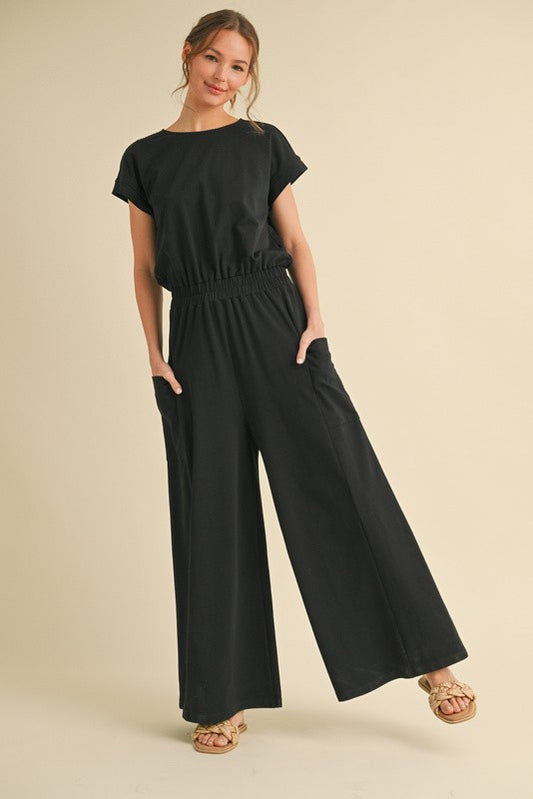Jersey Short Sleeves Jumpsuit
