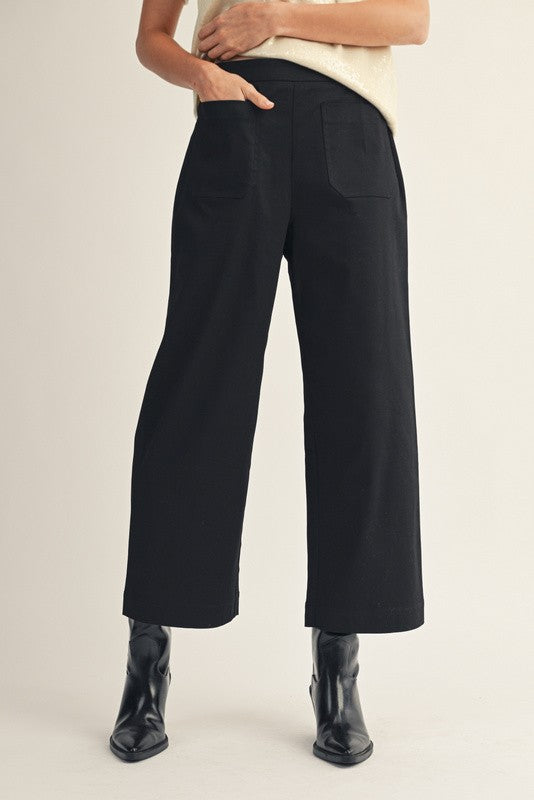 Wide Leg Cropped Slacks