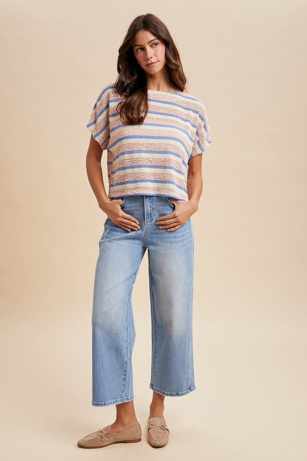 Stretch Cotton Side Panel Detailed Wide Leg Pants