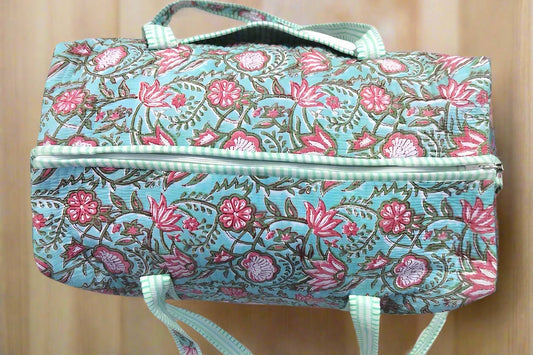 Lennon Blue Floral Duffle Bag