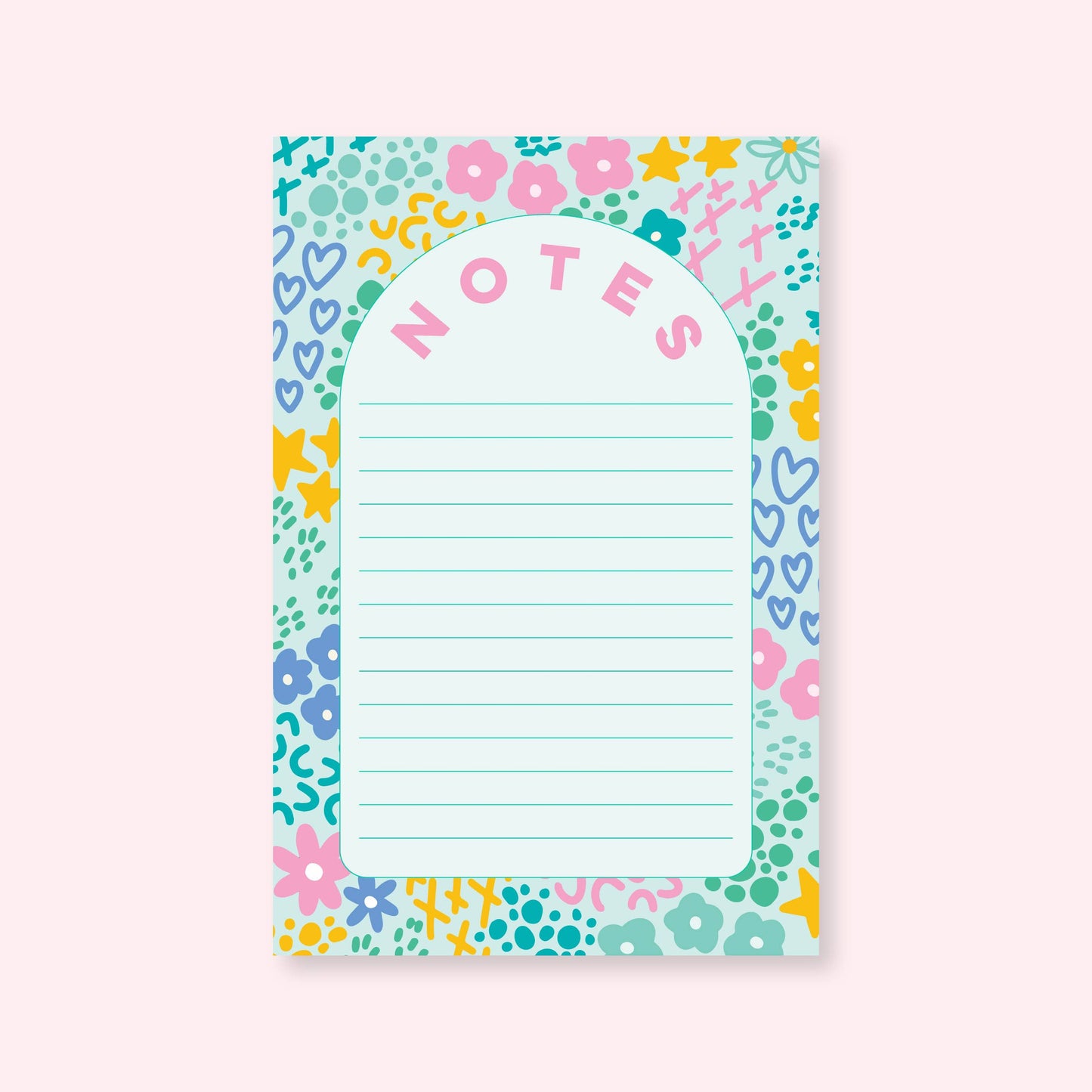 Notepad | 4"x6" | Mint Rainbow Garden