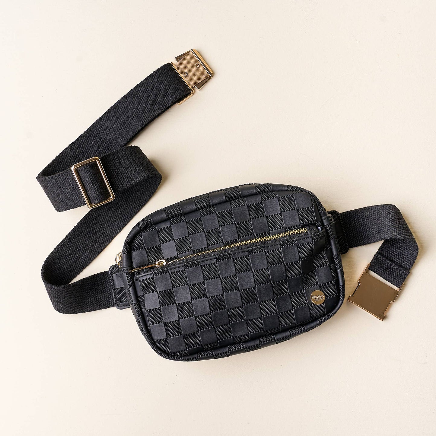 Urban Check Belt Bag-Black
