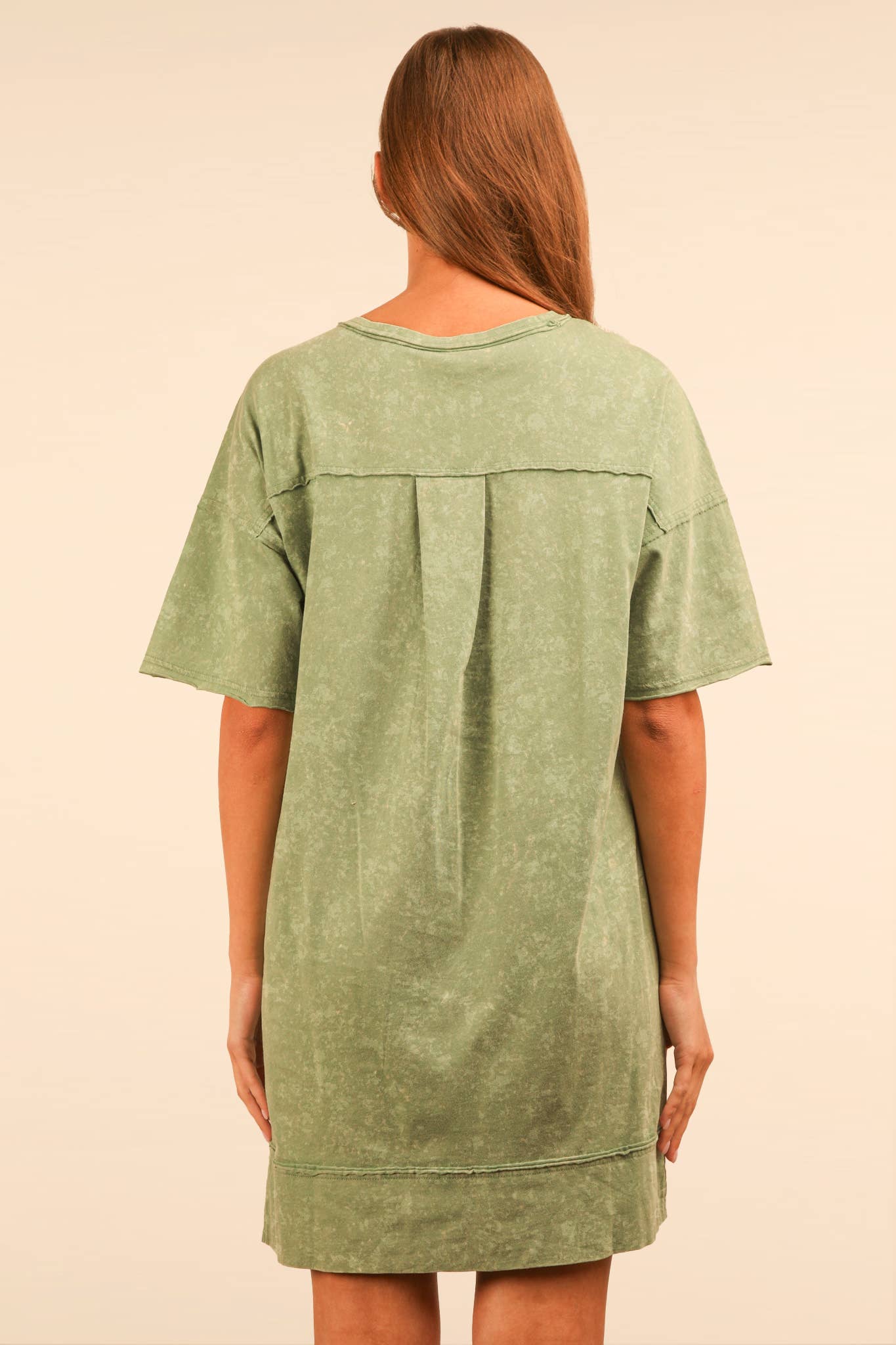 Mineral Washed Knit Oversized Shift Mini Dress