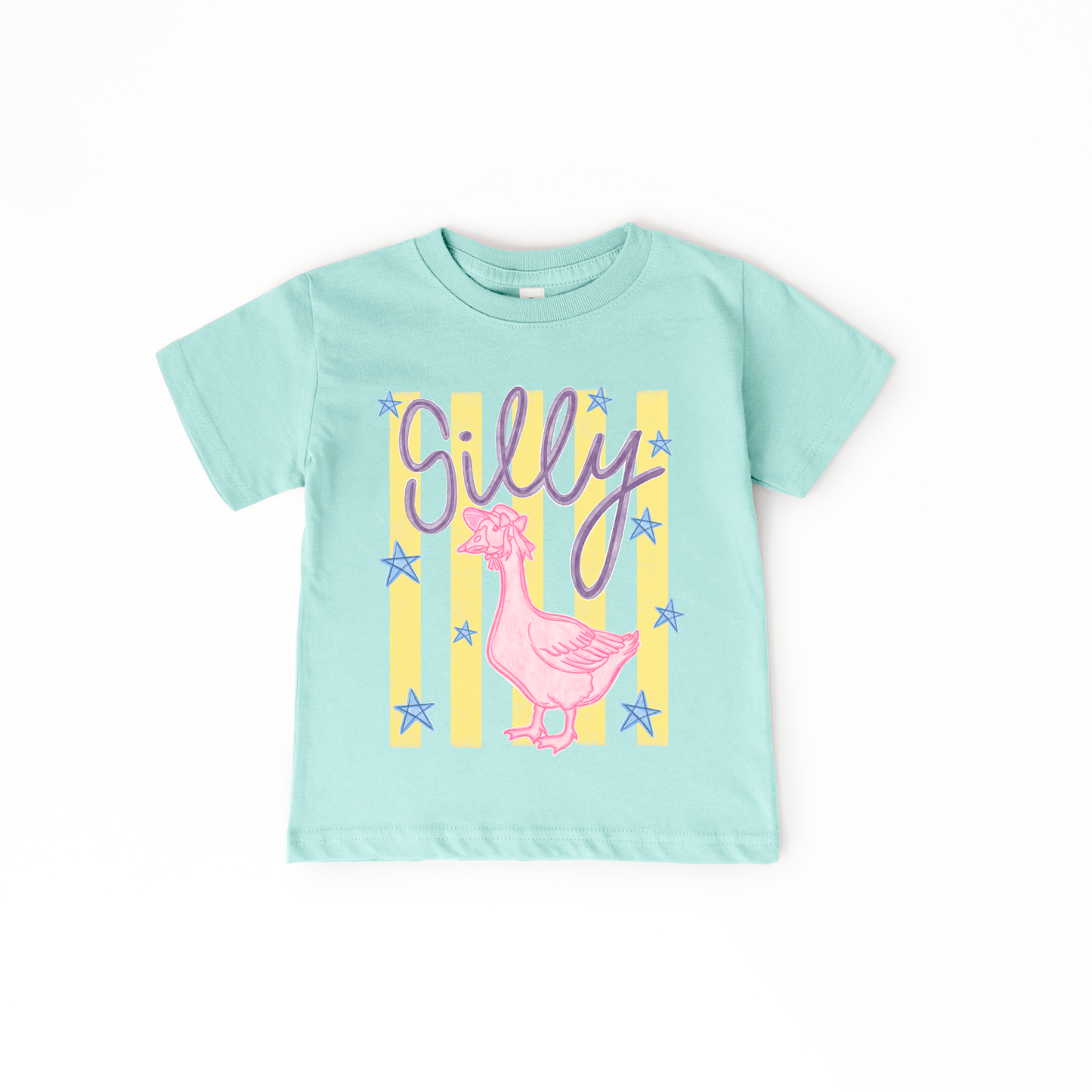 Silly Goose Summer Stripe Neon Kid's Shirt Graphic Tee
