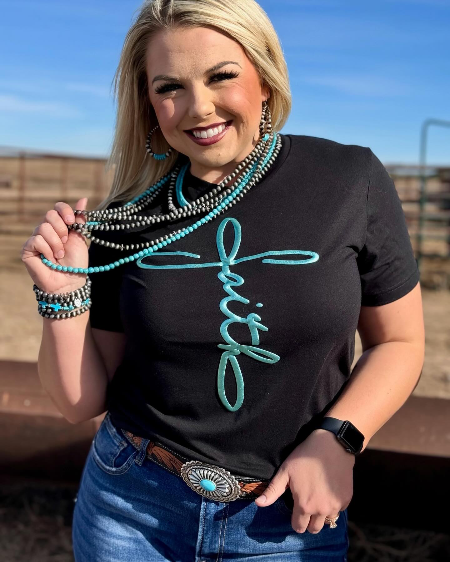 Teal Puff Faith Tee