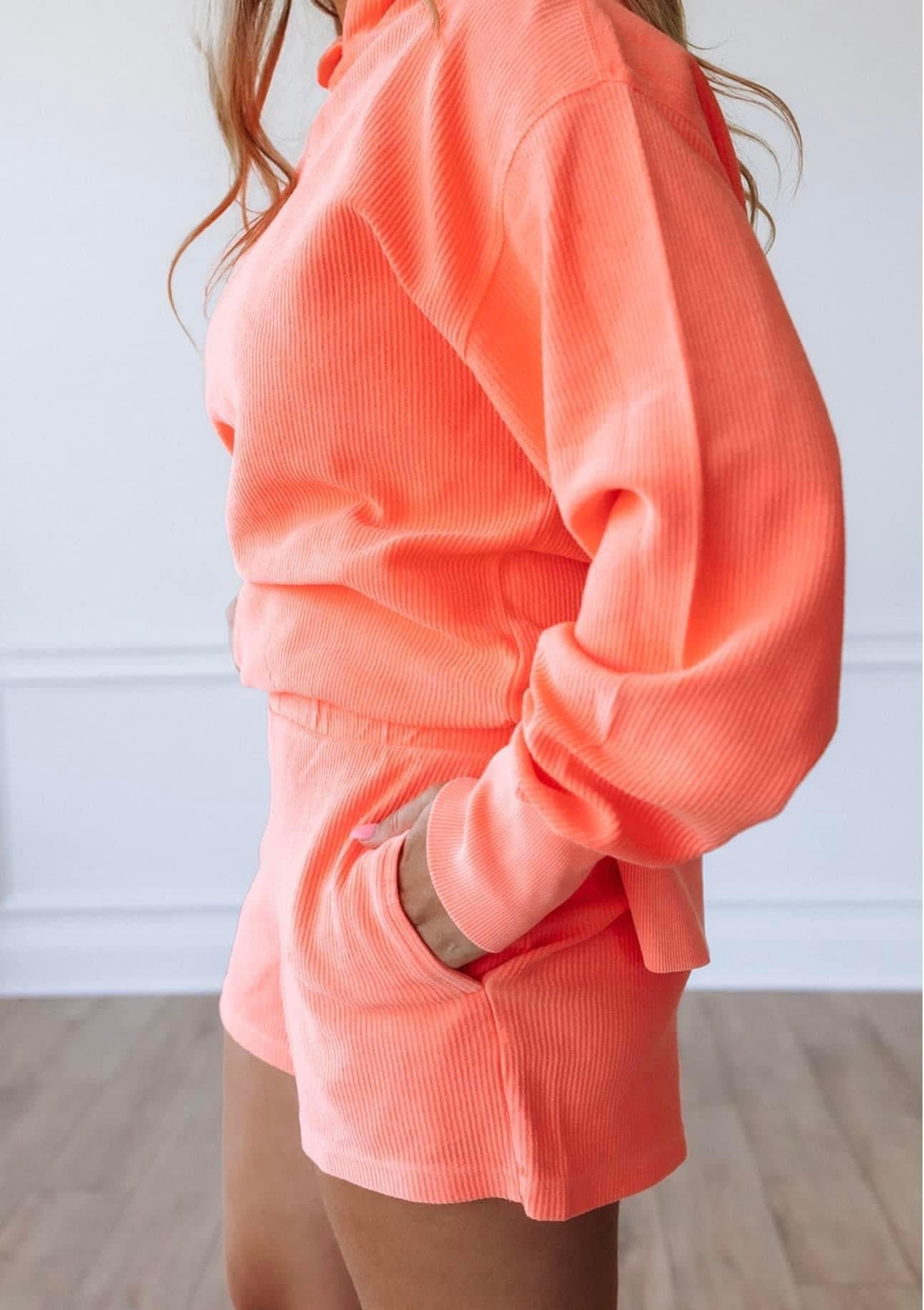 Neon Corded Coral Short