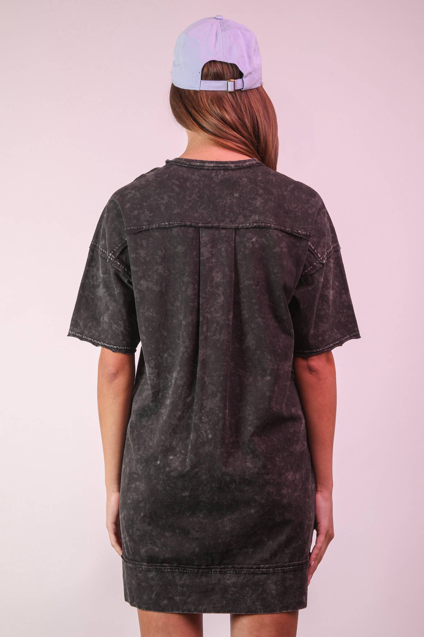 Curvy Mineral Washed Knit Shift Mini Dress