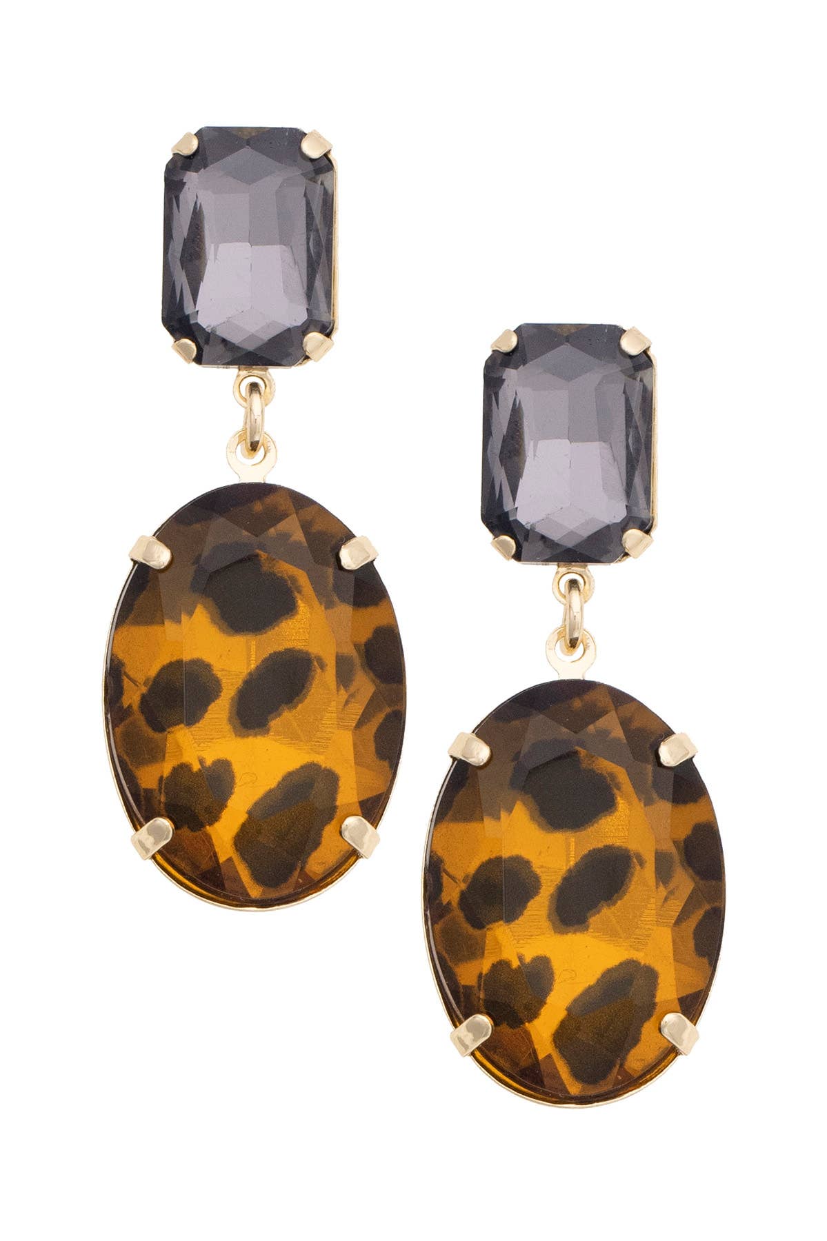 Parker Crystal Drop Earrings in Black Diamond