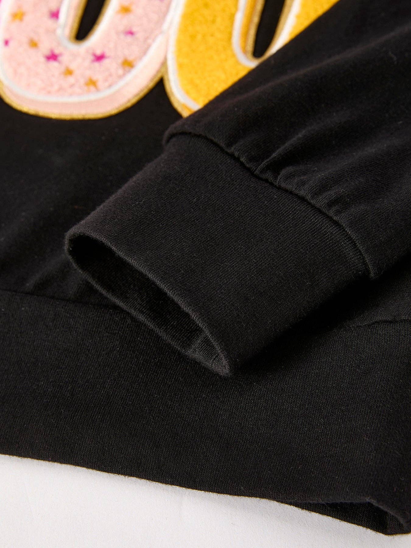 Halloween “BOO” Chenille Patches Girls Long Sleeve Set