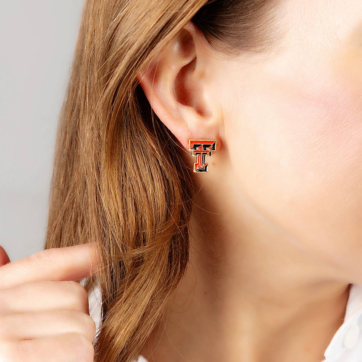 Texas Tech Red Raiders Enamel Stud Earrings in Red/Black