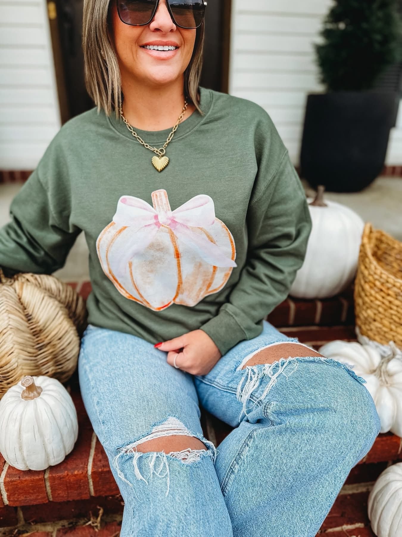 Bow Pumpkin Sweatshirt