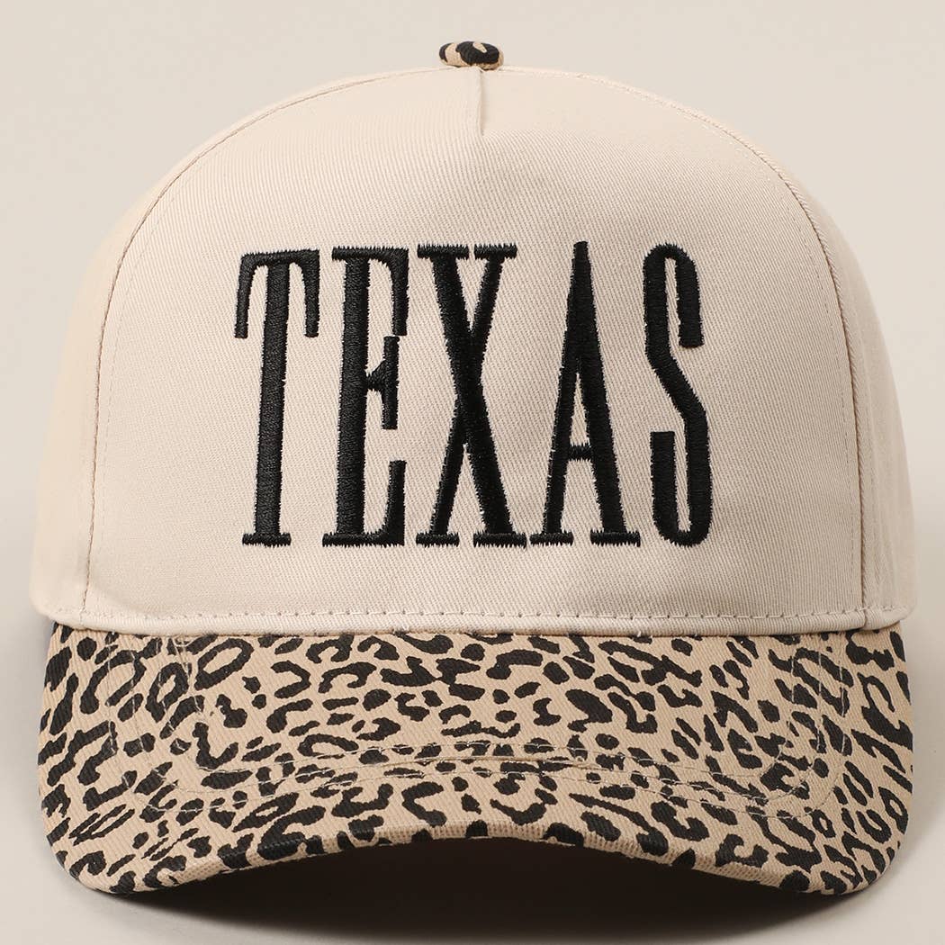 TEXAS Embroidery Leopard Two-Tone Trucker Hat