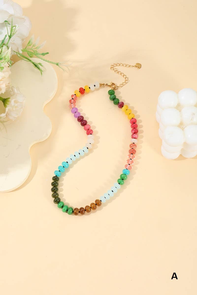 Trendy Natural Agate Gemstone Necklace