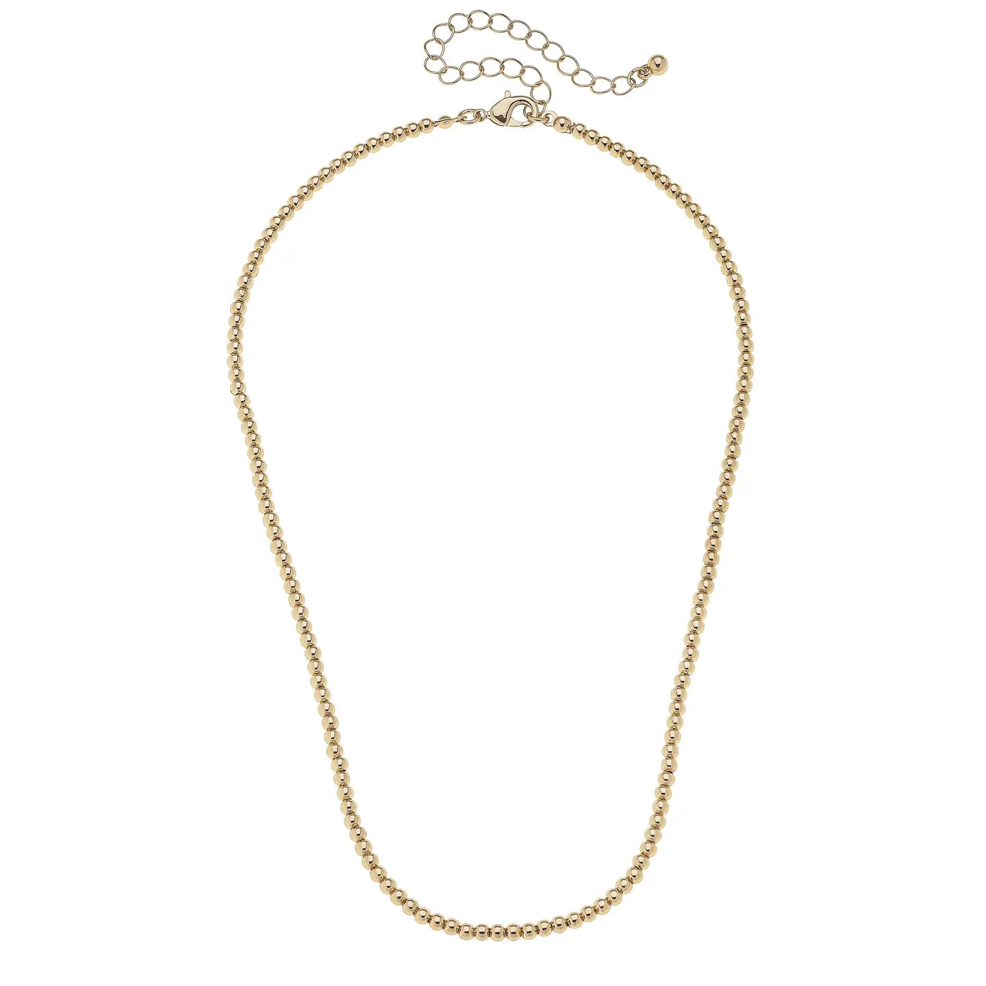 Mini Walker Ball Bead Charm Necklace Base in Shiny Gold