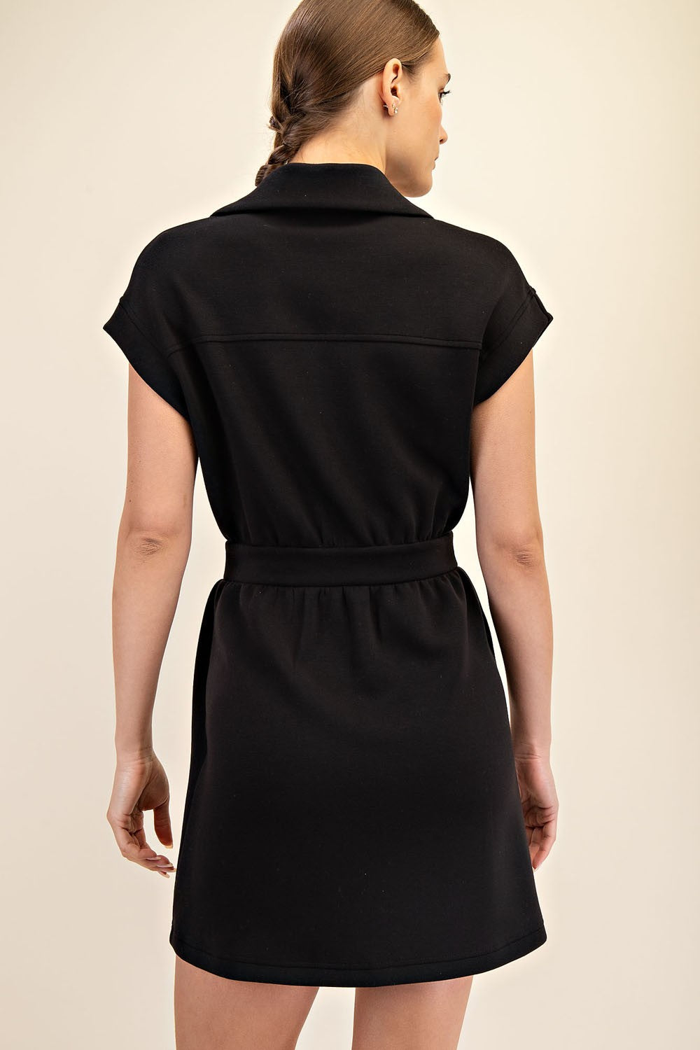 MODAL SCUBA LUXE HALF ZIP MINI DRESS