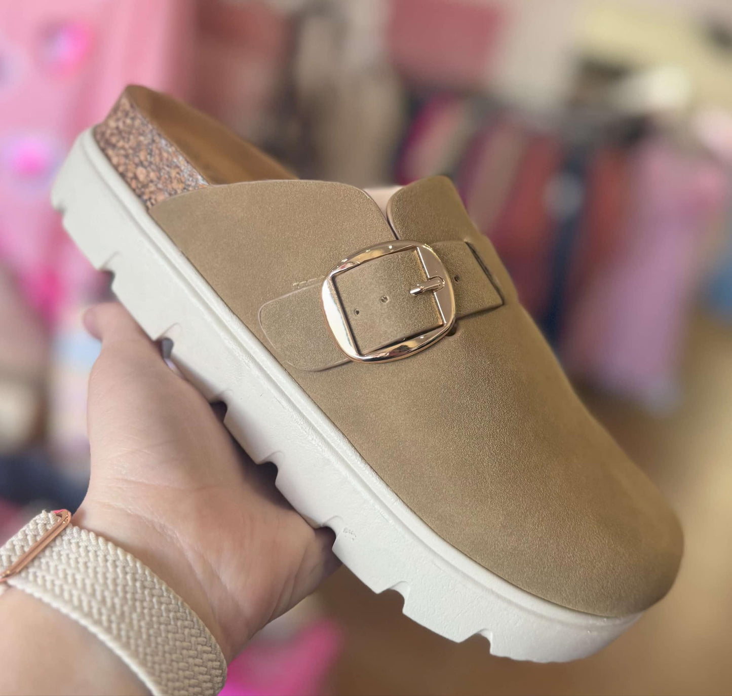 Oak Platform Clog