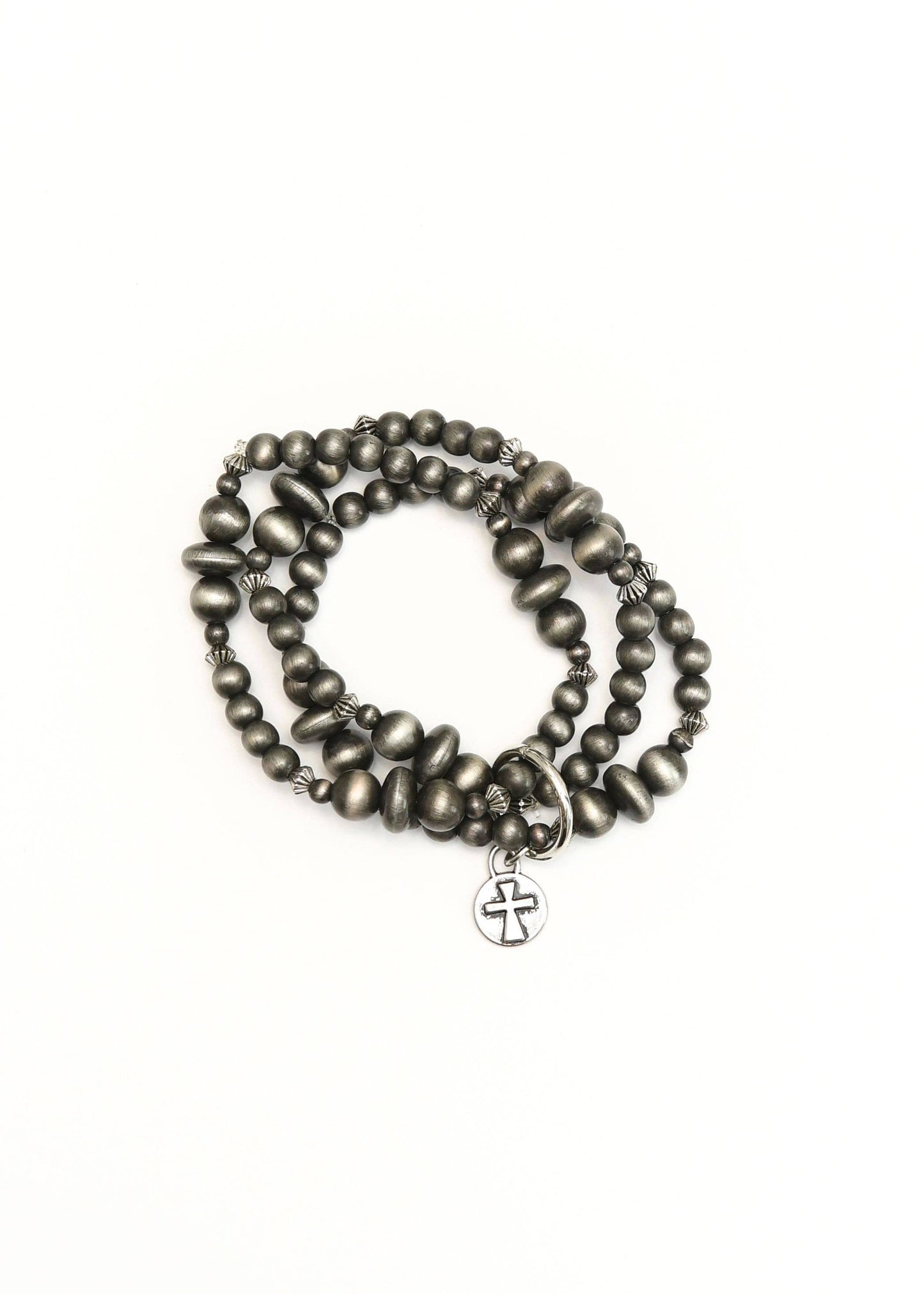 3 Strand Faux Navajo Pearl Stretch Bracelet
