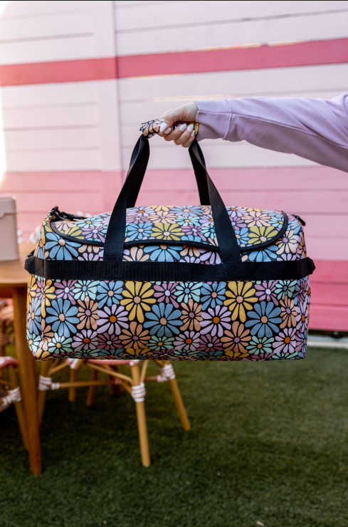 Canvas Duffle - Black Daisy