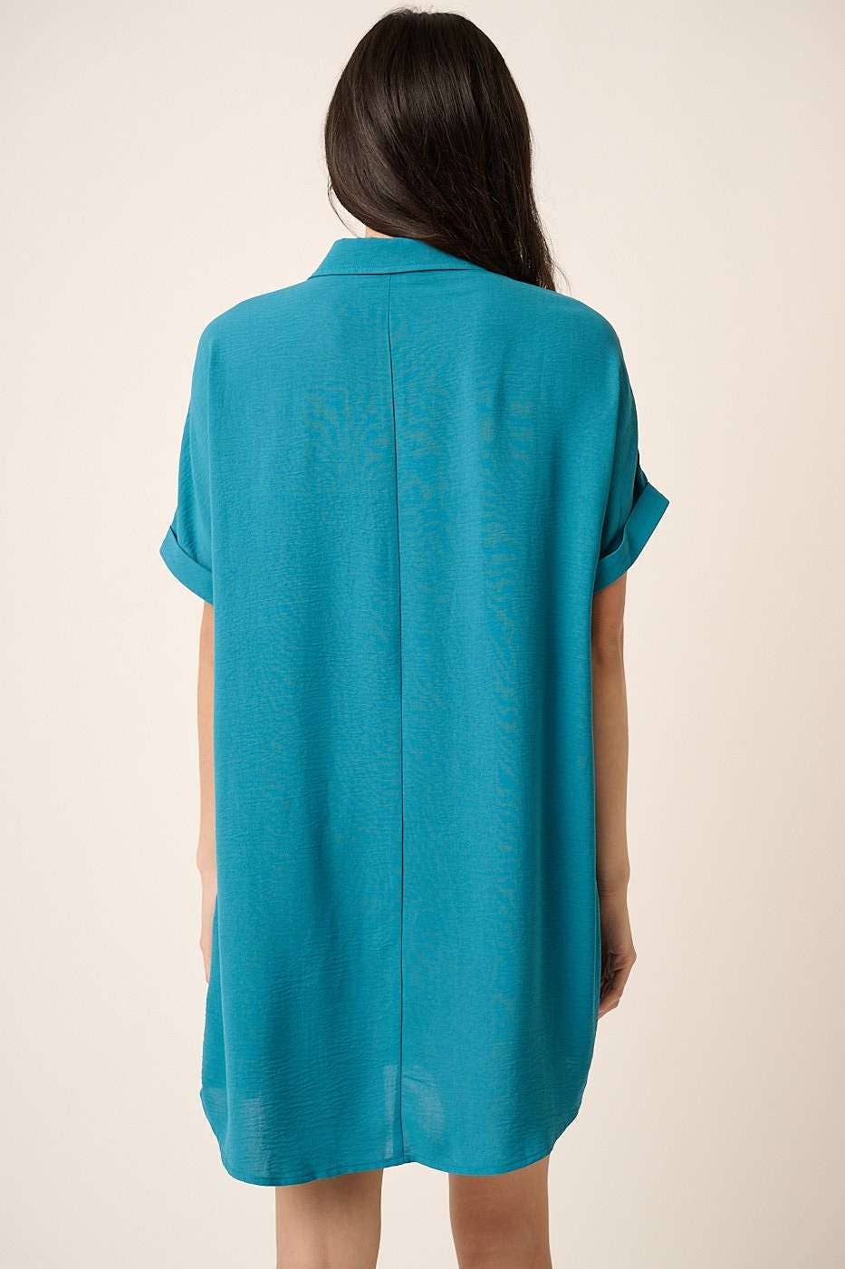 AIRFLOW DOLMAN SHORT SLEEVE MINI SHIRT DRESS