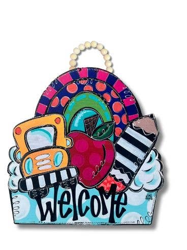School Rainbow "Welcome" Bright Large Hanger