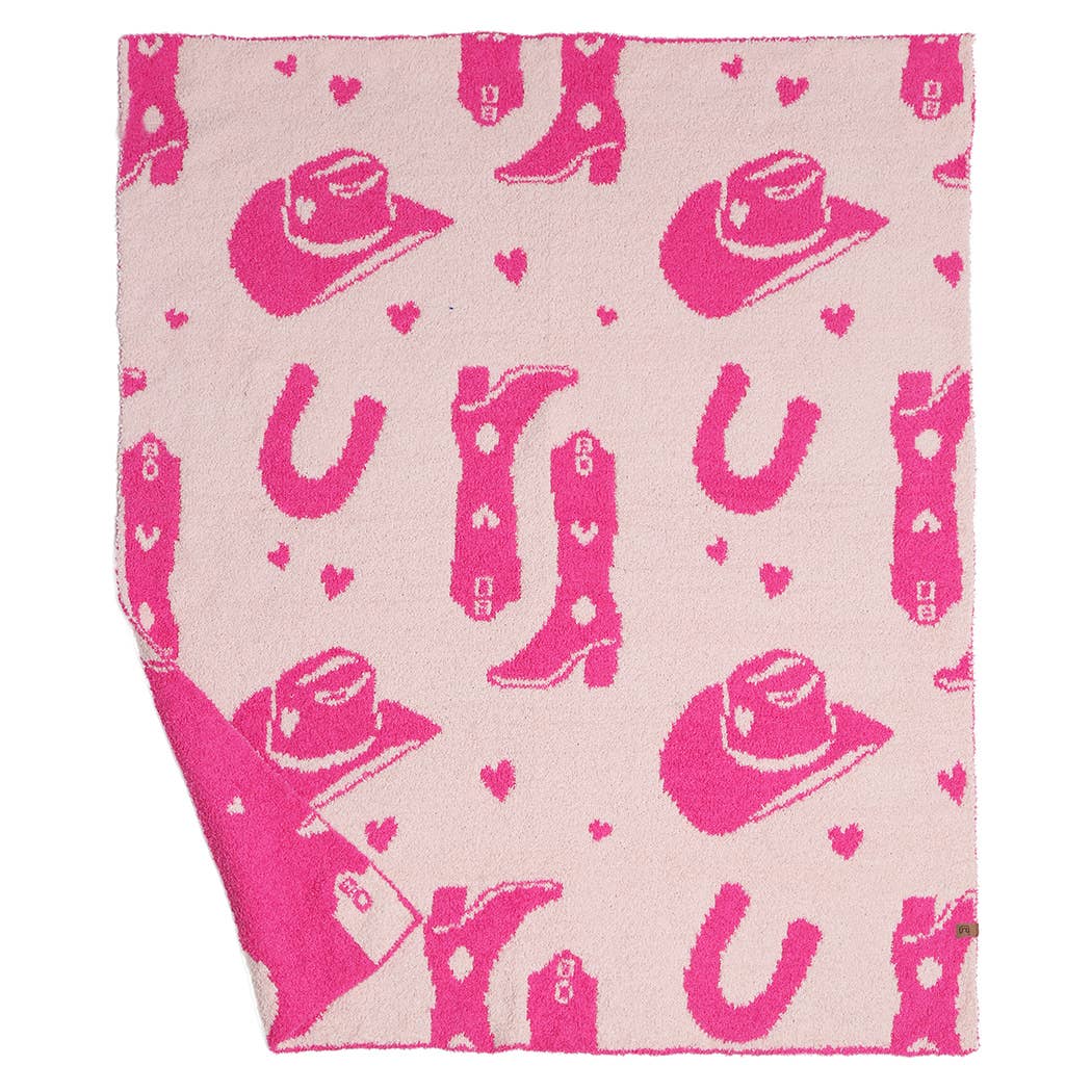 Child's CowGirl Pattern Throw Blanket