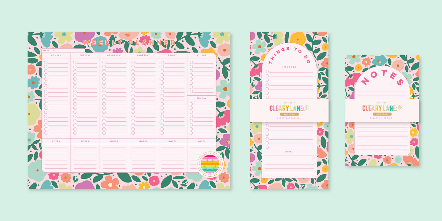 Notepad | 4"x6" | Blush Rainbow Meadows