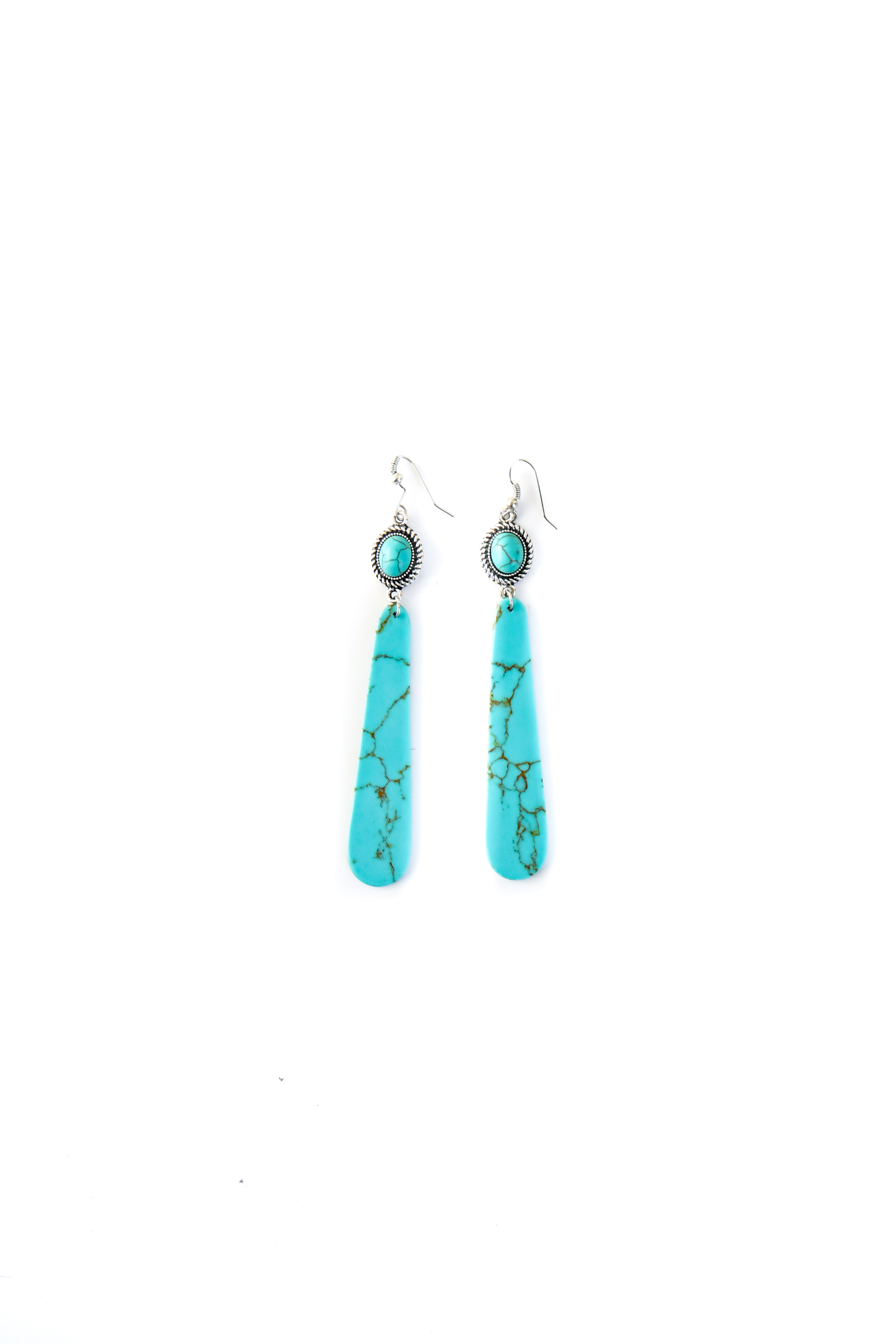 4" Turquoise Slab Earring on Fishhook