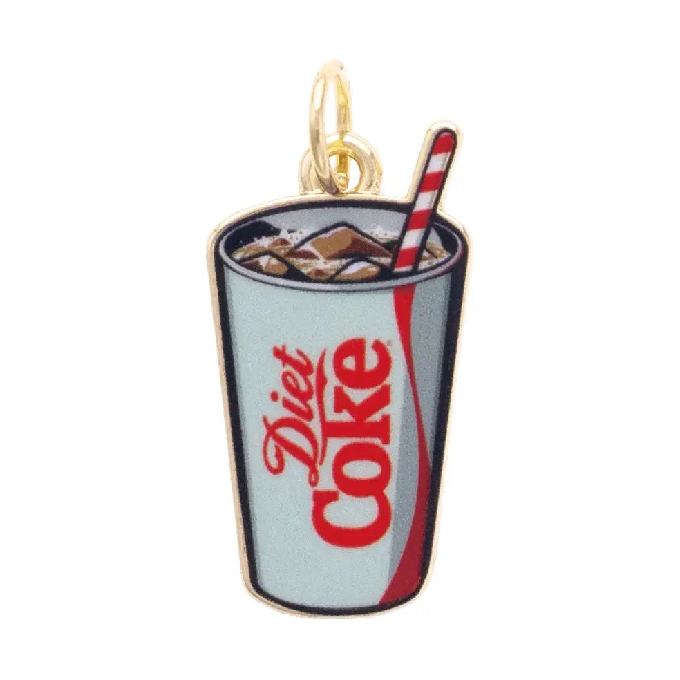 Diet Coke Fountain Drink Charm in Grey & Red