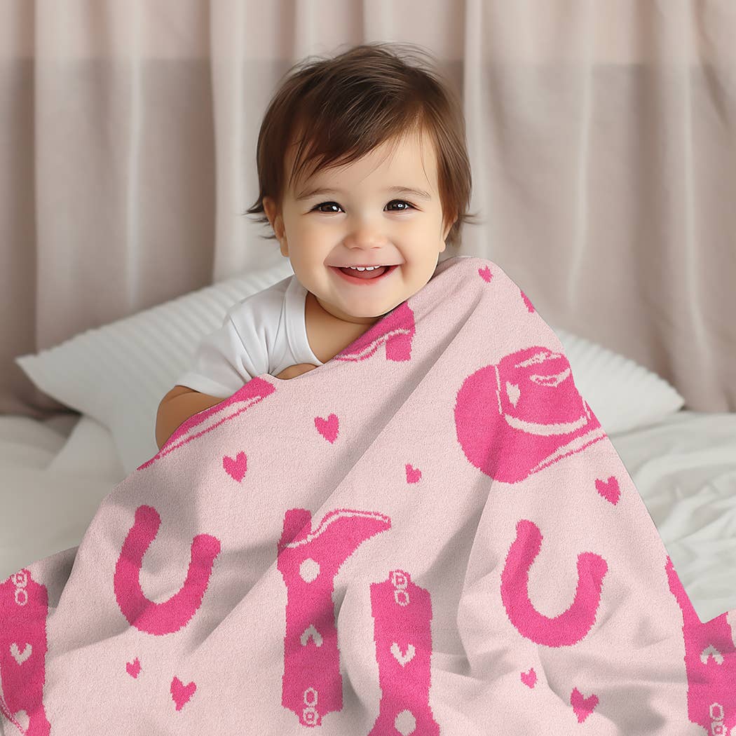 Child's CowGirl Pattern Throw Blanket