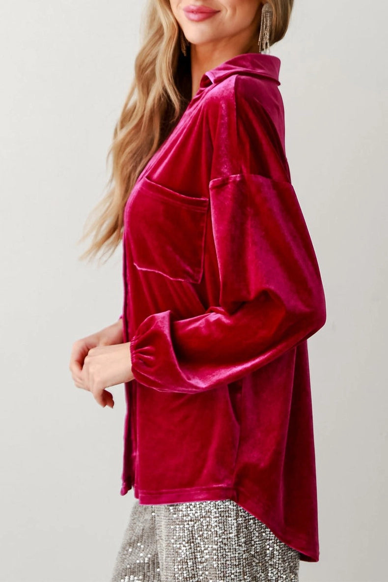 Velvet Buttoned Shirt