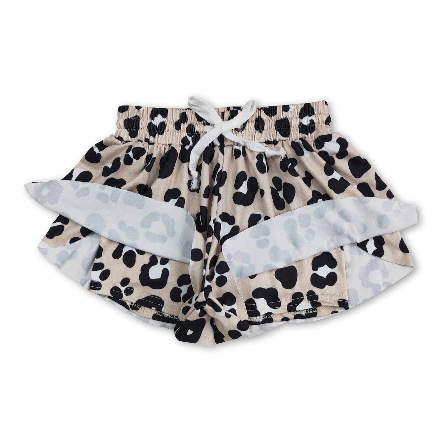 Khaki Leopard Girls Shorts