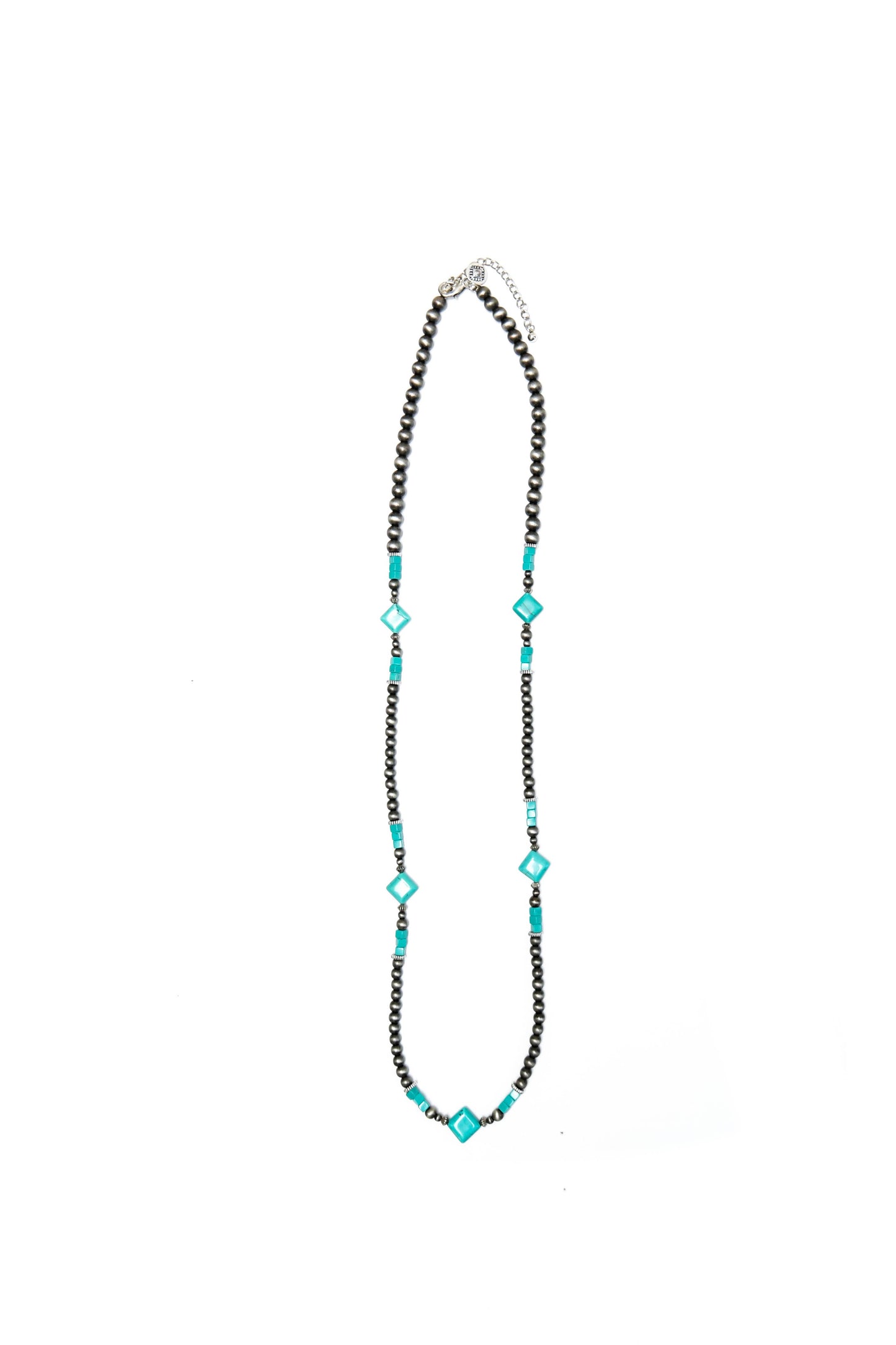 36" Faux Navajo Pearl and Turquoise Necklace with