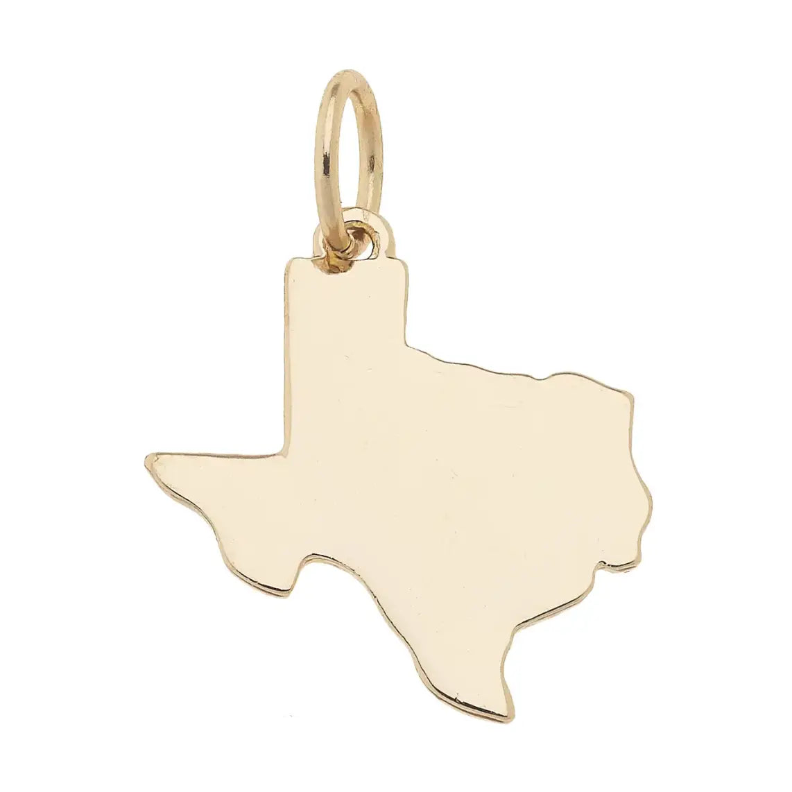 Texas Shaped State Charm in Shiny Gold