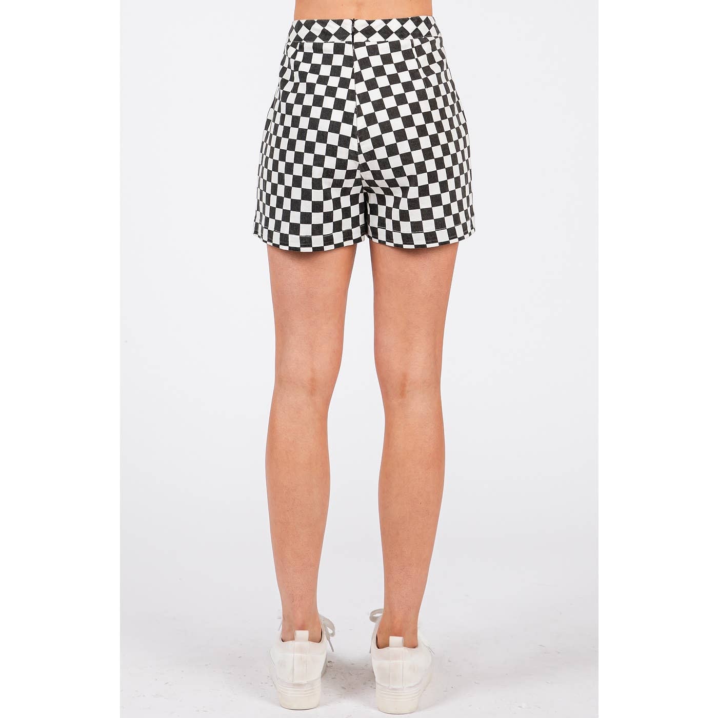GAME DAY CHECKERED OVERLAY WRAP FRONT MINI SKORT