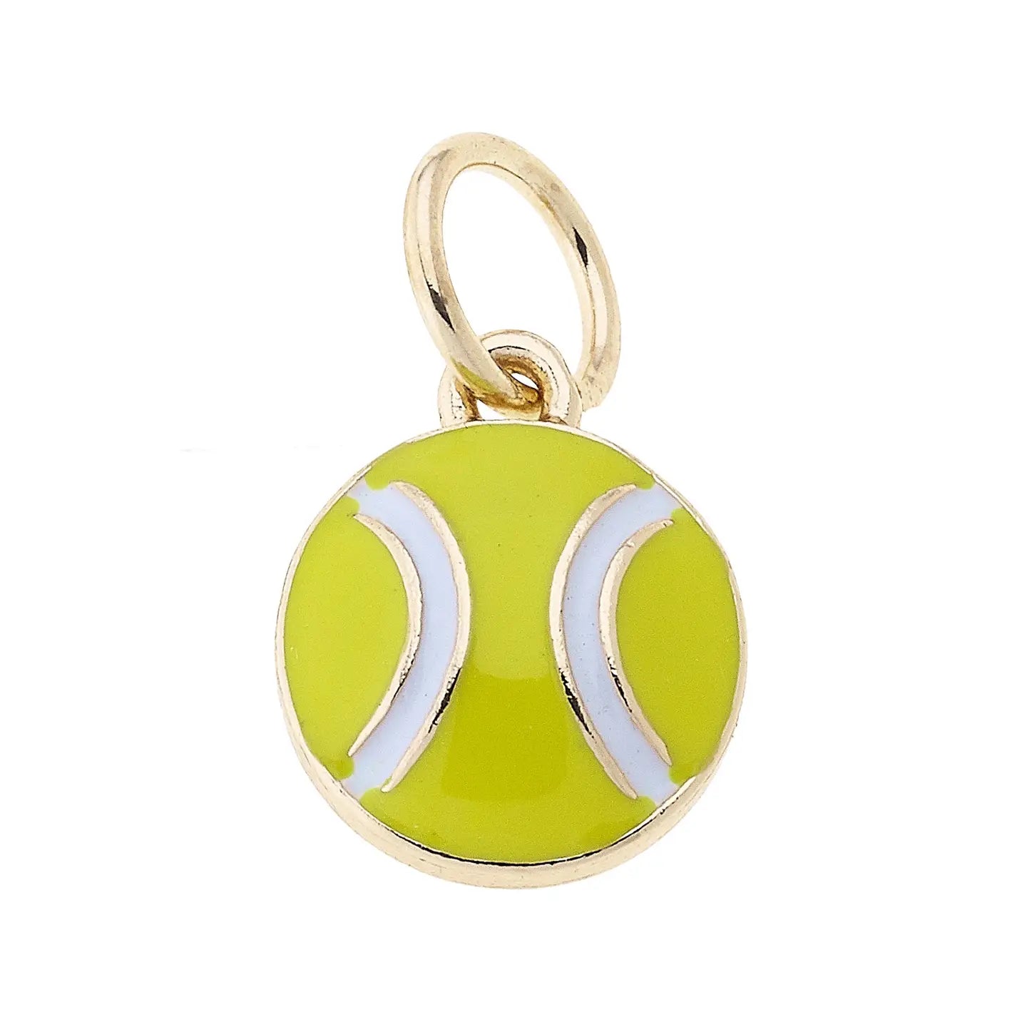 Mini Enamel Tennis Ball Charm in Neon Yellow