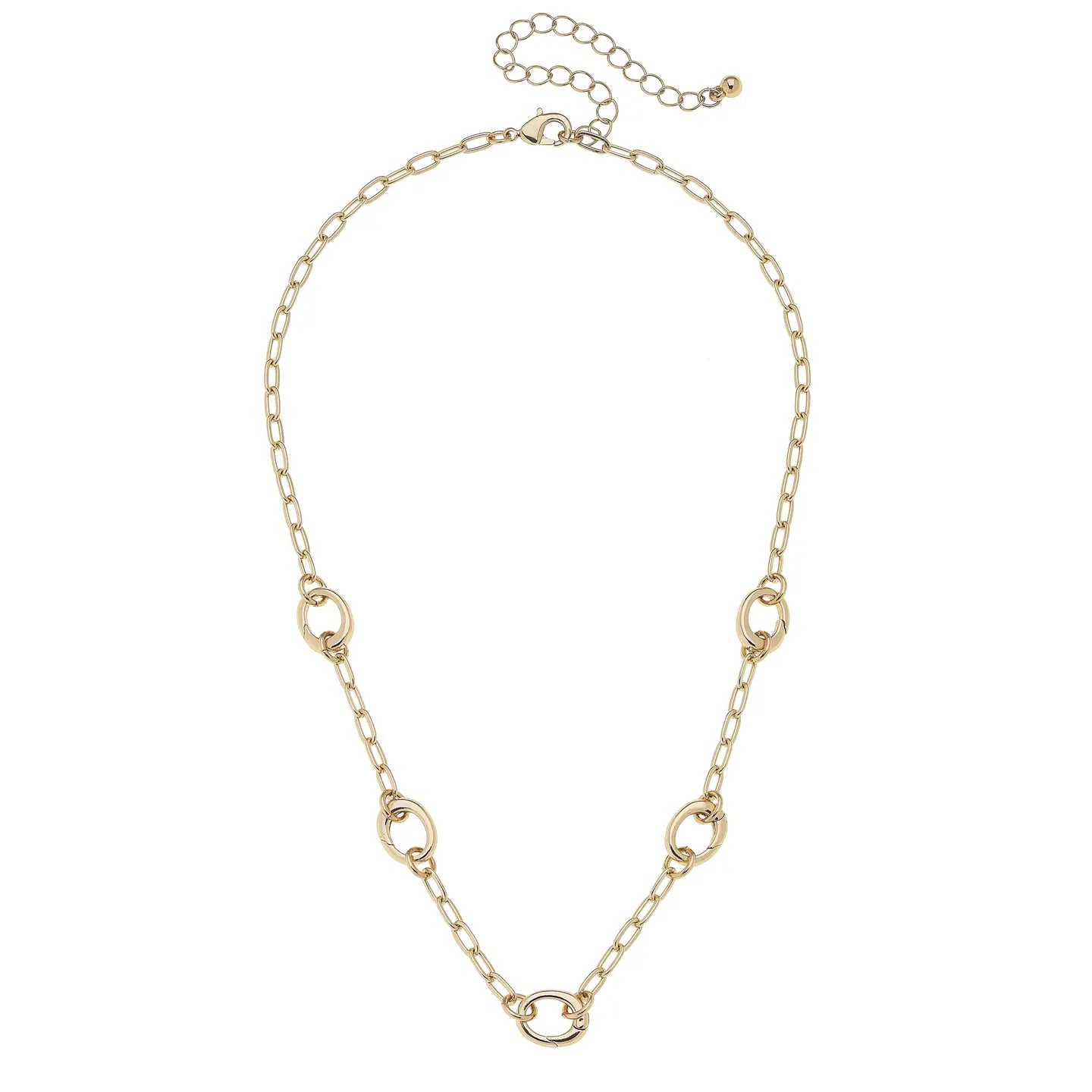 Sierra Dainty Charm Collector Necklace in Shiny Gold