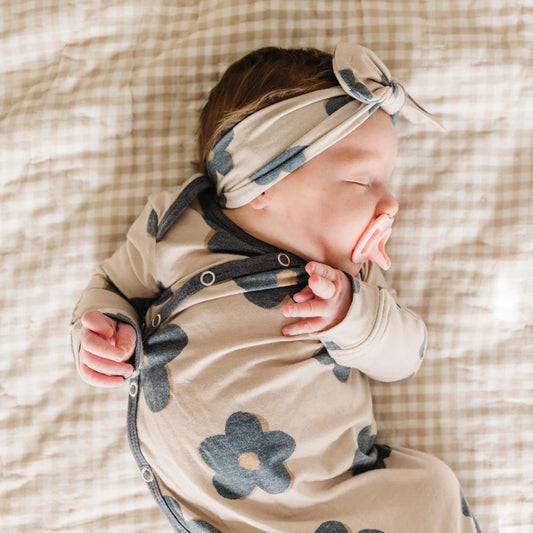 Gemma in Tan Knit Headband Bow