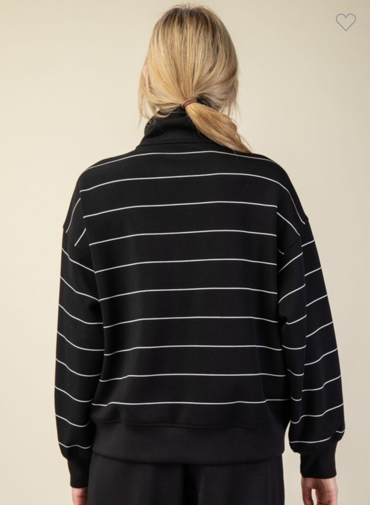Black/White Stripe Scuba Quarter Zip