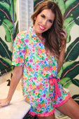 Paradise Blooms Ruffle Pajama Set