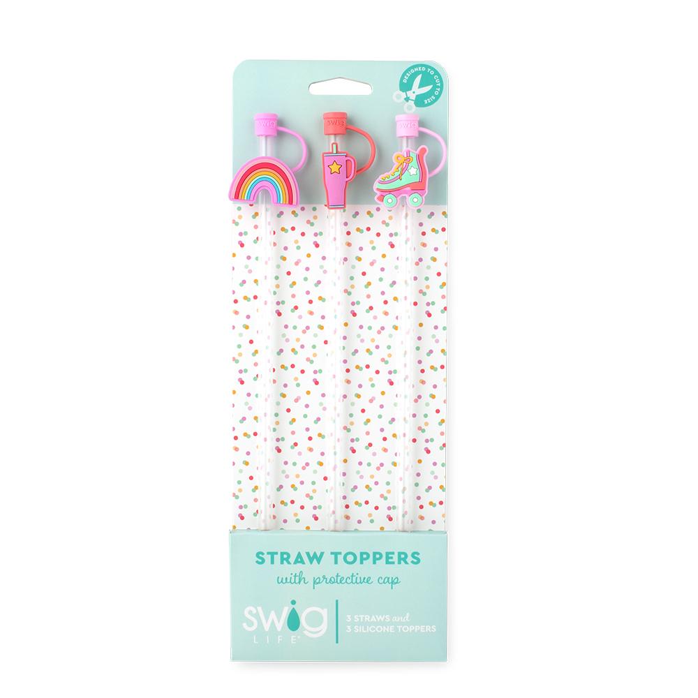 Roller Rink Straw Topper Set
