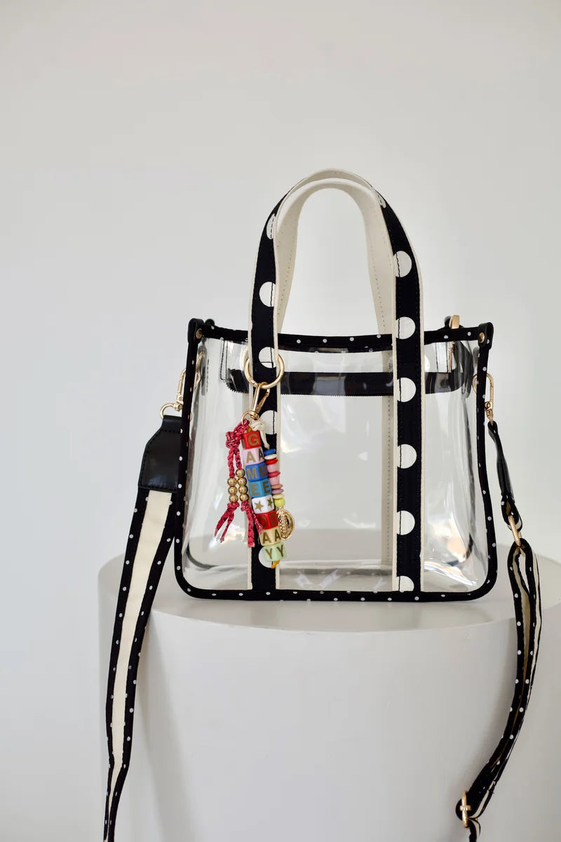Game Day Clear Stadium Tote - Black and White