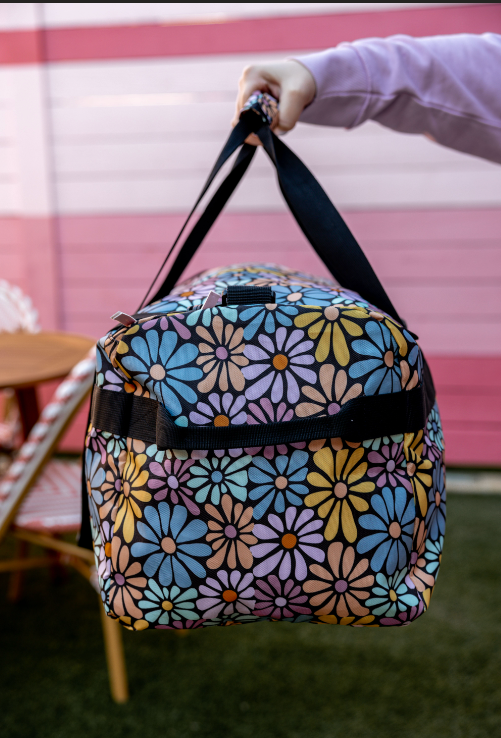 Canvas Duffle - Black Daisy