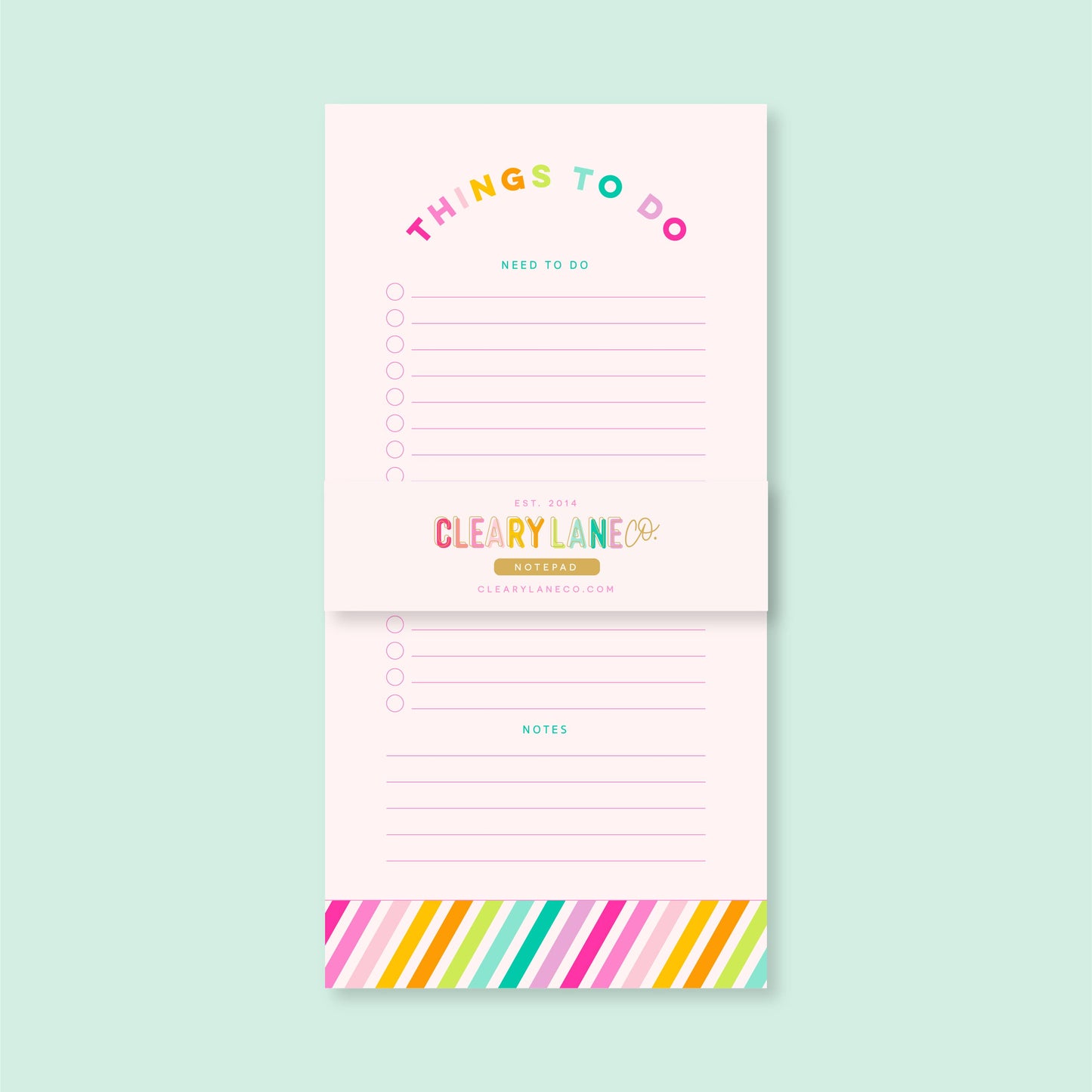 List Notepad | 4.25"x8.5" | Rainbow Stripes